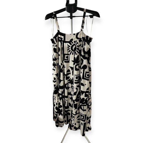 ABEL THE LABEL Women’s Black White Abstract Tiered Sundress Size Medium - Picture 8 of 8